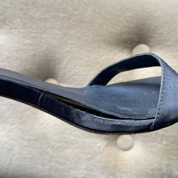 💃🏻 👠 FABULOUS Stephanie McB Size 8 Black Satin Ballerina Stilettos - Picture 12 of 13